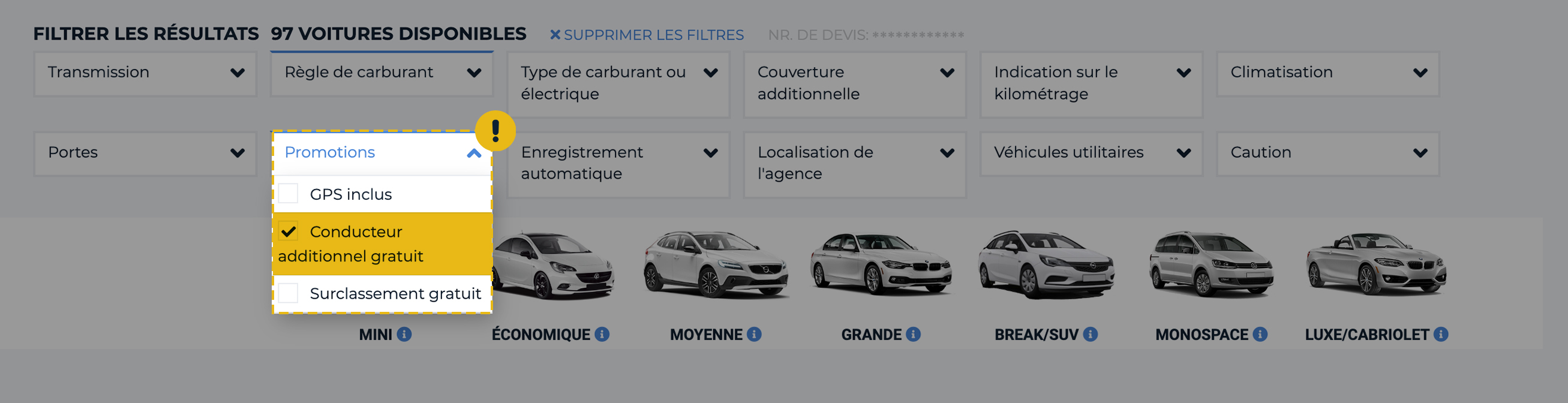 Conducteur supplémentaire gratuit